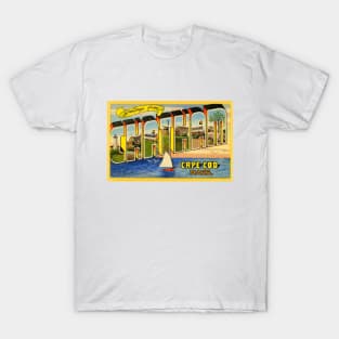 Greetings from Chatham, Cape Cod, Mass. - Vintage Large Letter Postcard T-Shirt